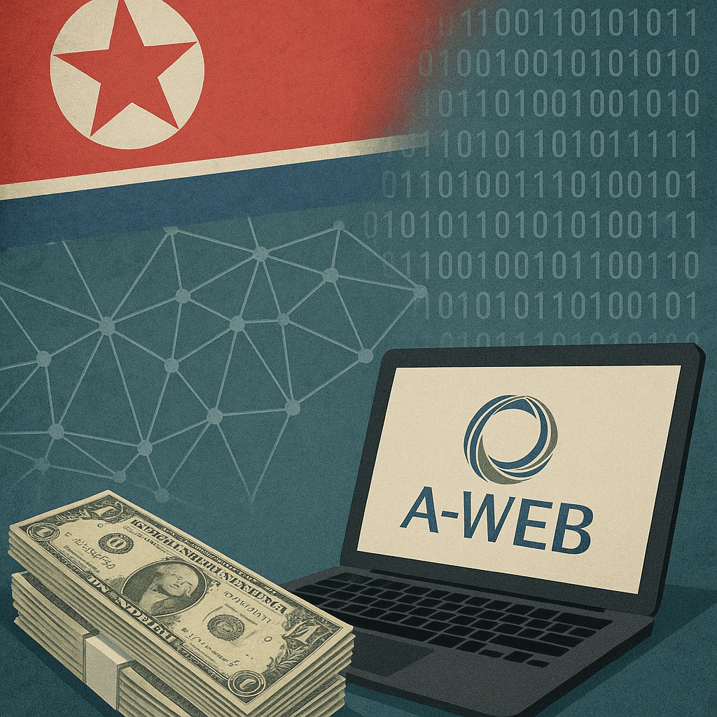 A digital illustration in a semi-realistic style, showing a large, dark voting machine towering over a globe. The machine is connected to tangled wires reaching out like tentacles, symbolizing global influence and hidden control. The atmosphere is ominous, with muted tones and shadowy lighting evoking manipulation and secrecy.