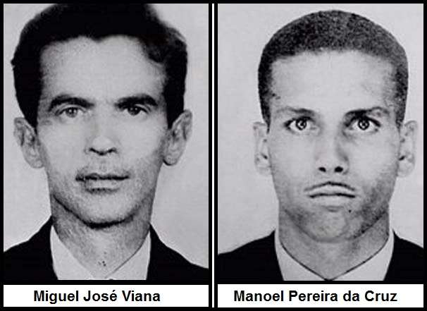 "Manoel Pereira da Cruz (left) and Miguel José Viana (right), the two electronics technicians found dead on Vintém Hill in 1966."