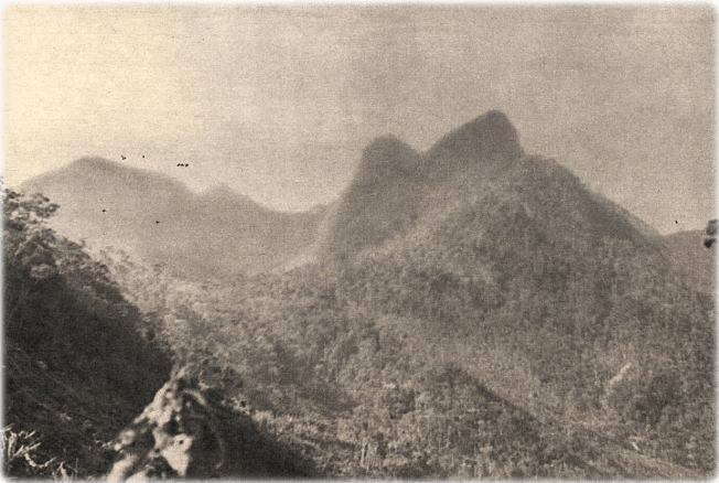 The key evidence from the Lead Masks Case: a close-up photo of the lead masks, cryptic note, and empty water bottle found on Vintém Hill in 1966.